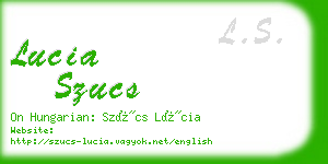 lucia szucs business card